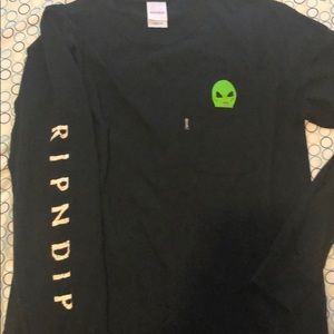 RipnDip black long sleeved shirt with alien pocket